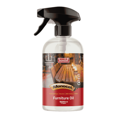 Bondall Monocel Furniture Oil Trigger Pack 500ml - UV Resistant Low Sheen Outdoor Timber Oil