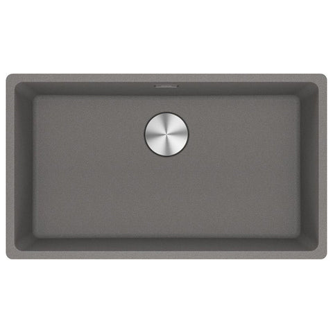 Franke 753mm Wide Single Bowl Undermount Sink - Stone Grey Granite - Extension Drainer - MRG110-72SG-FPC