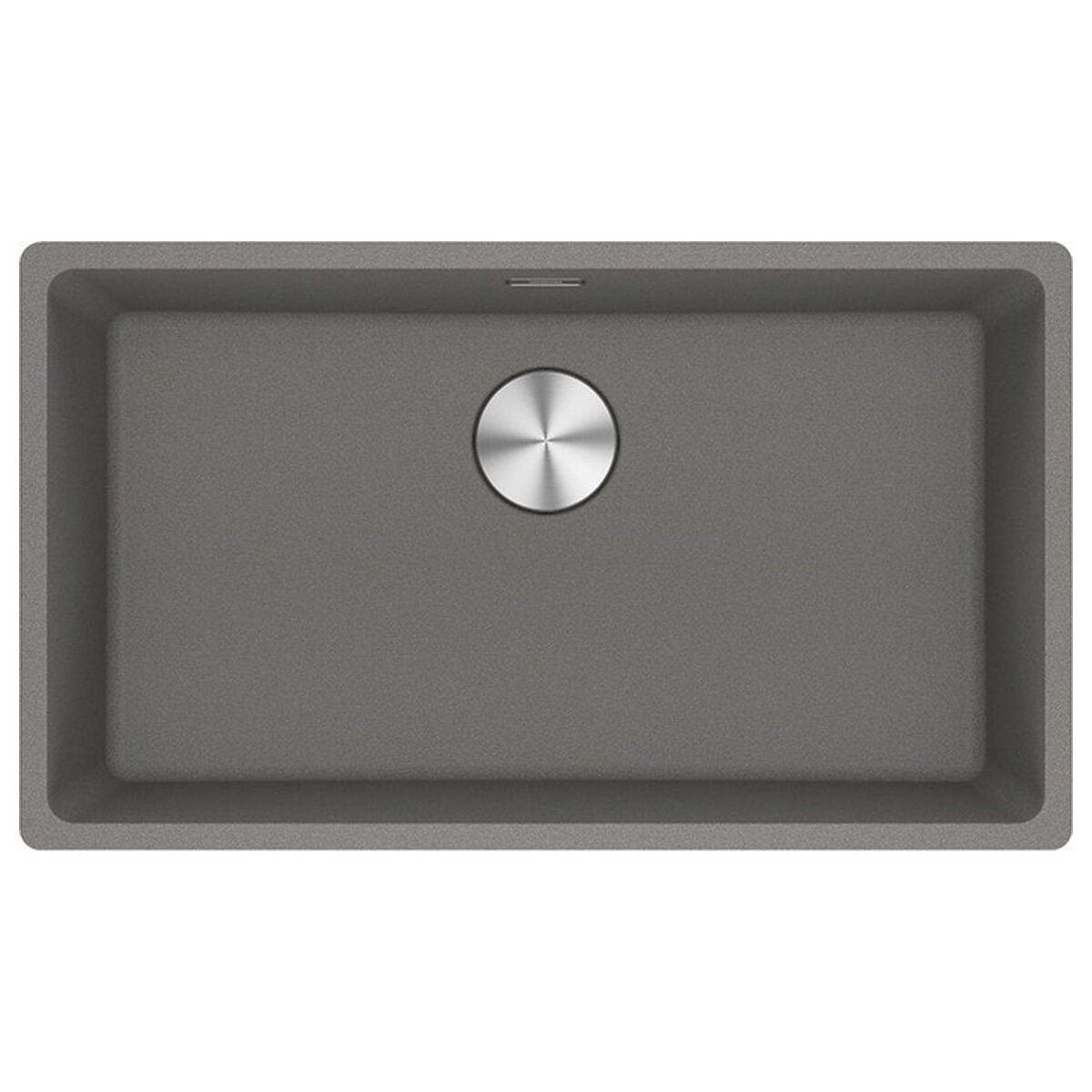 Franke 753mm Wide Single Bowl Undermount Sink - Stone Grey Granite - Hidden Overflow - MRG110-72SG-B