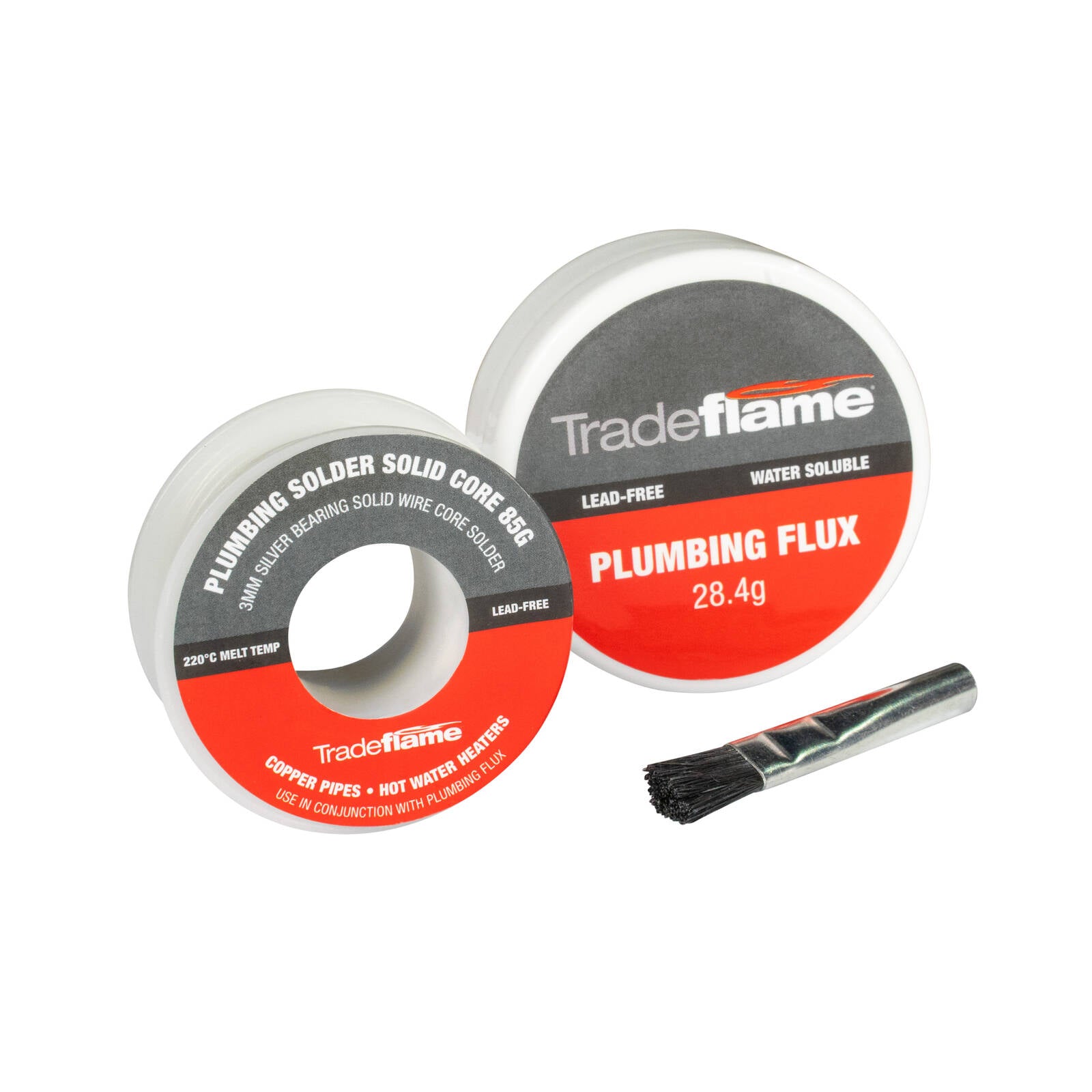 Tradeflame Plumbing Solder & Flux Kit 85g Silver-Bearing, Lead-Free