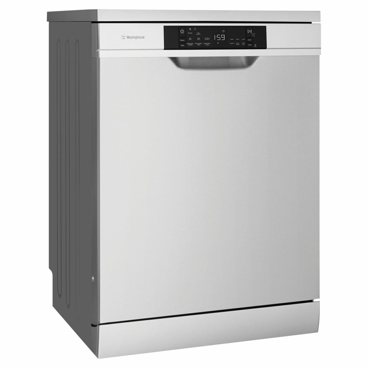 Westinghouse Freestanding Dishwasher - 15 Place Settings, Stainless Steel, SensorWash, Half Load - WSF6608XA