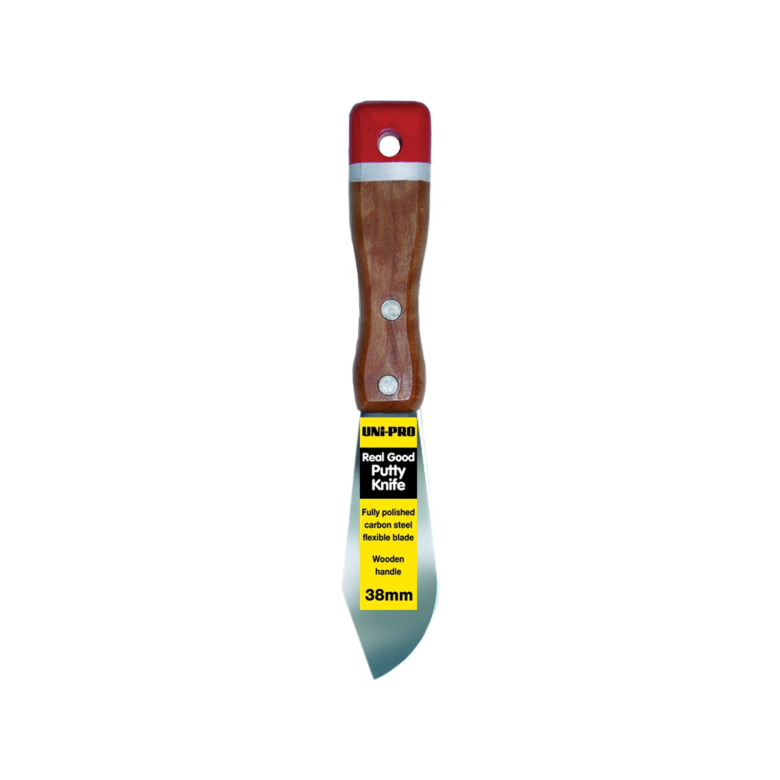 Uni-Pro 38mm Real Good Carbon Steel Putty Knife with Wood Handle