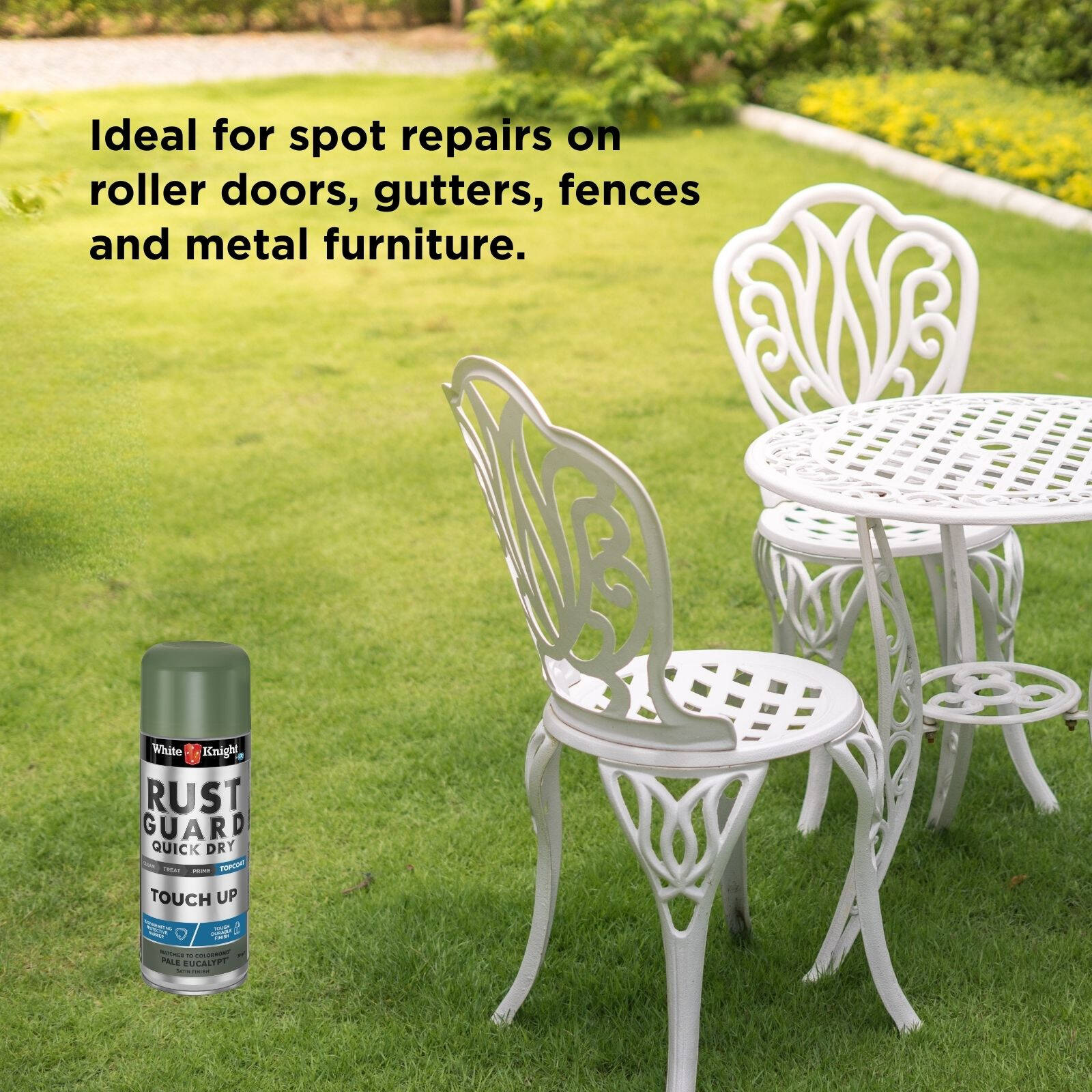 White Knight Rust Guard Touch Up Spray Paint 300g Pale Eucalypt Satin