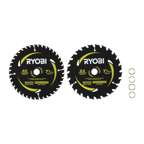 Ryobi 184mm 24T and 40T Circular Saw Blade 2 Pack RCSB1842S