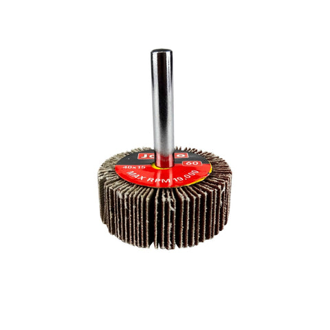 Josco 40mm 60 Grit Abrasive Flap Wheel Cloth Backed for Drills