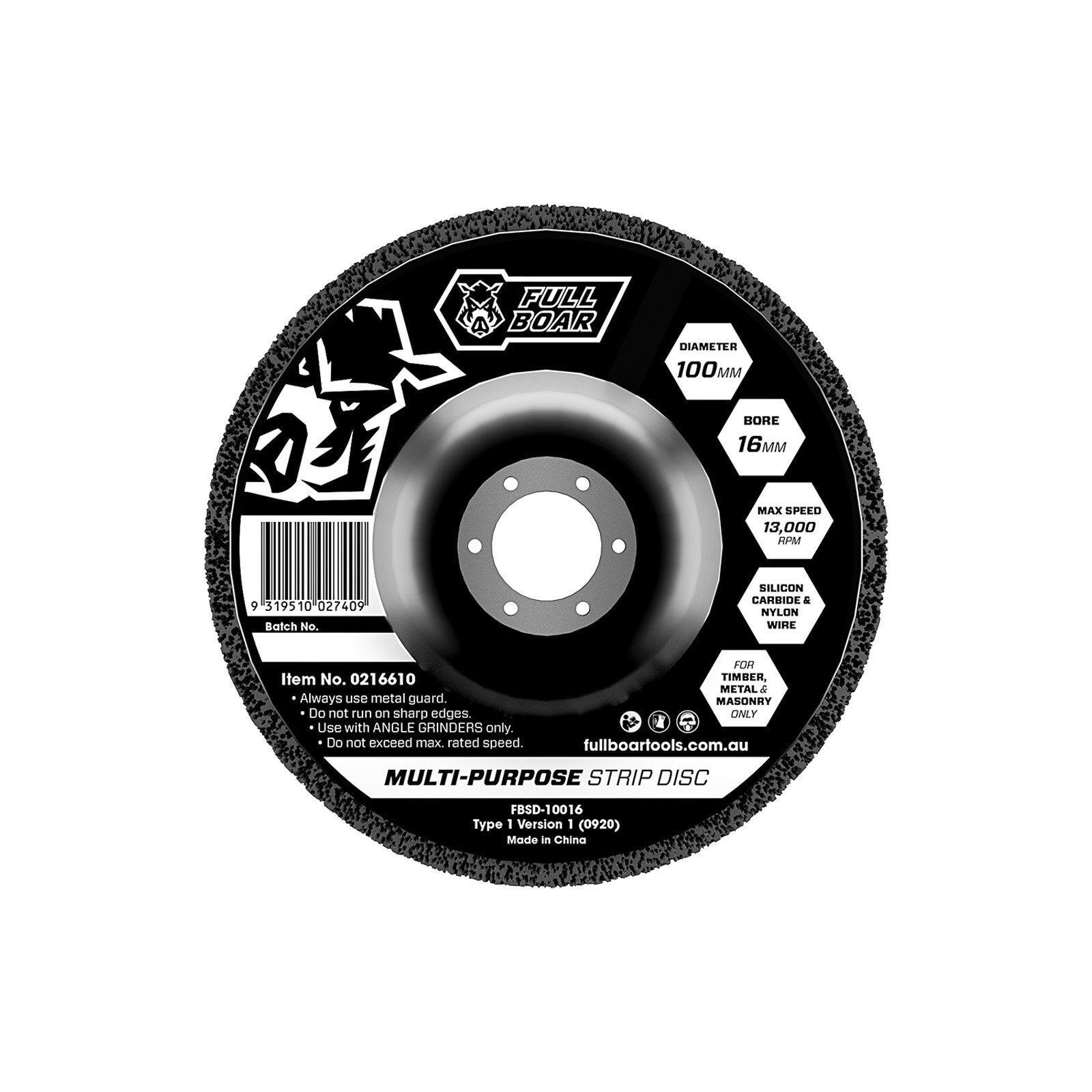 Full Boar 100mm Multi-Purpose Strip Disc - Silicon Carbide