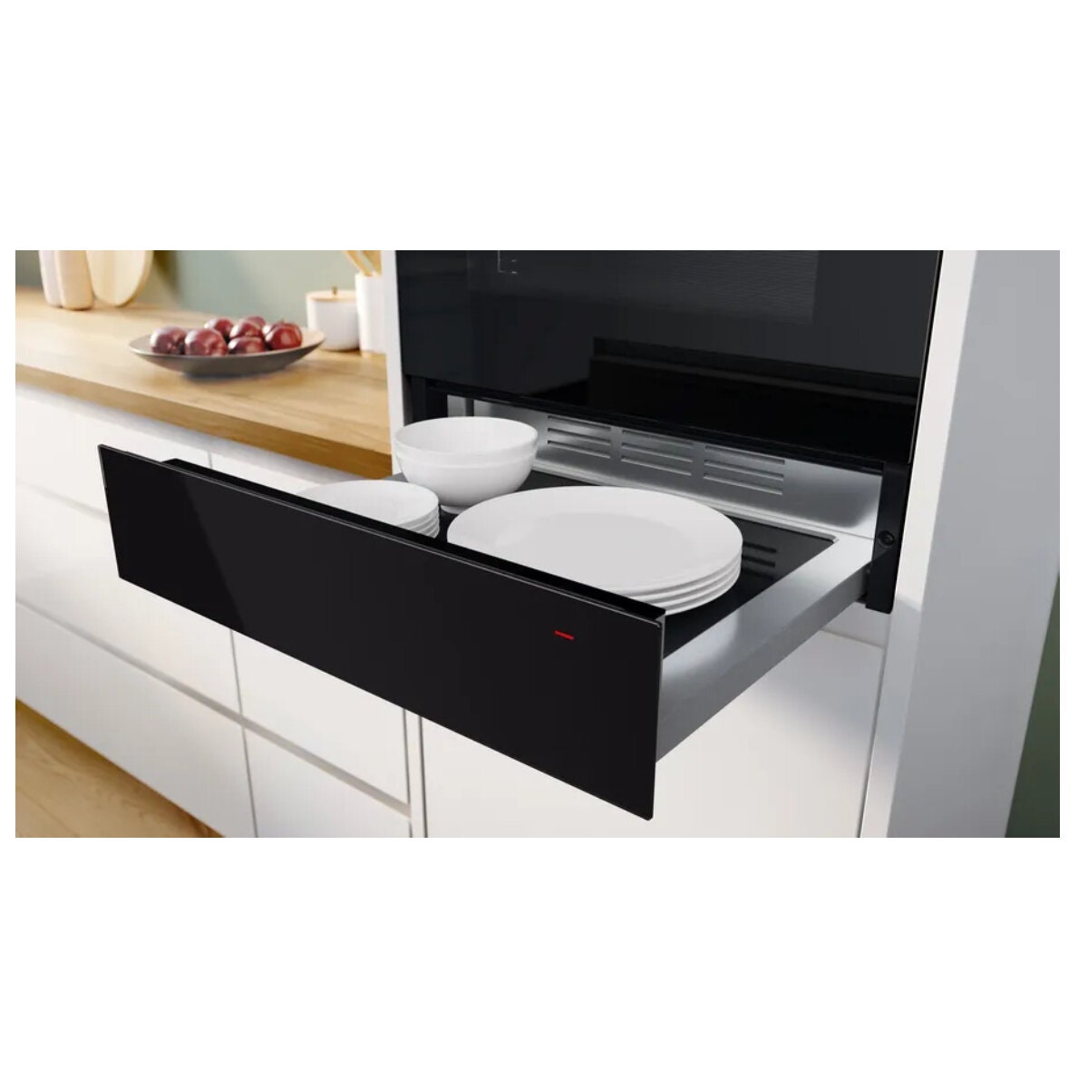 Bosch Series 8 built-in warming drawer - black, Home Connect, tempered glass hotplate - BIC9101B1