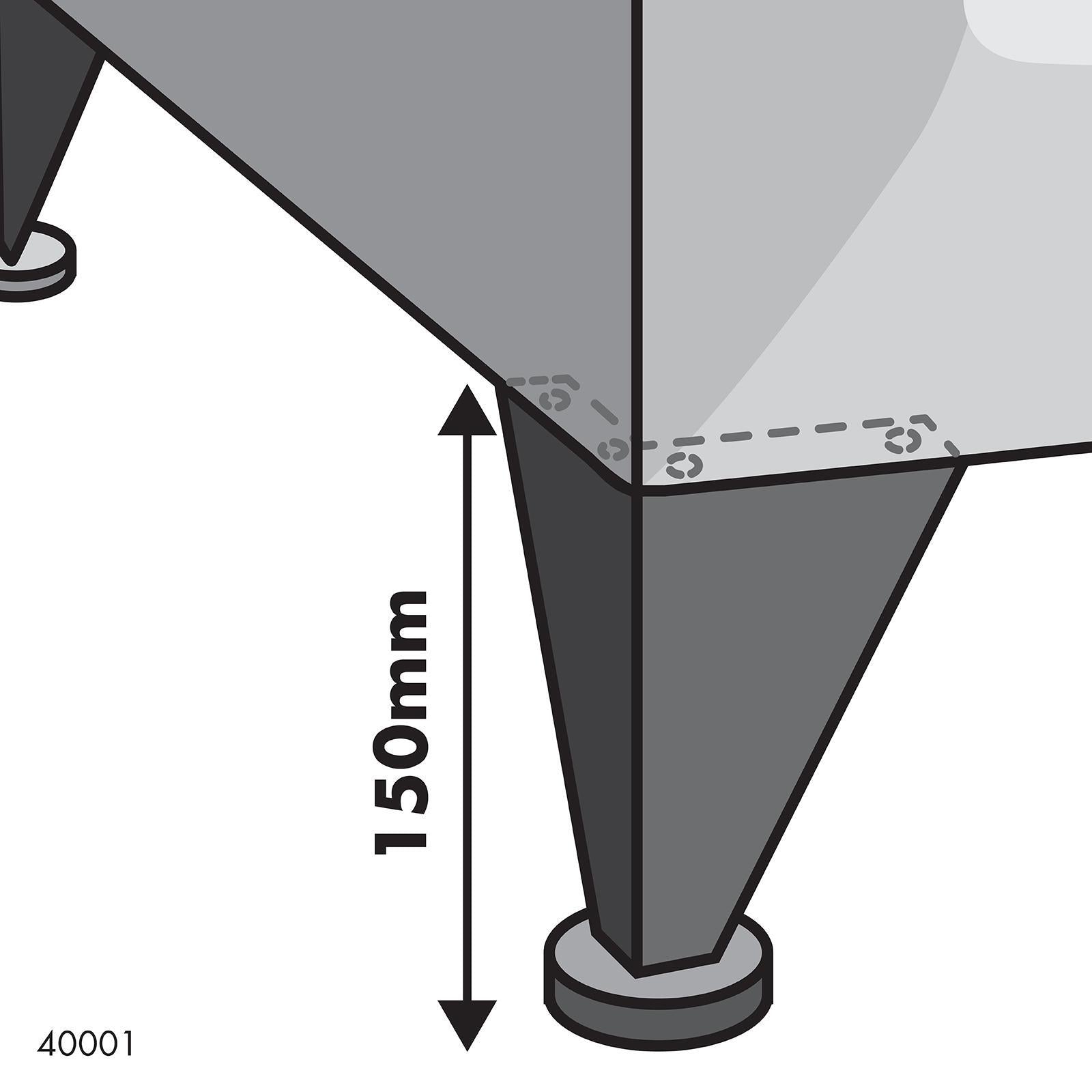 Adoored 150mm Black Steel Angled Corner Furniture Leg