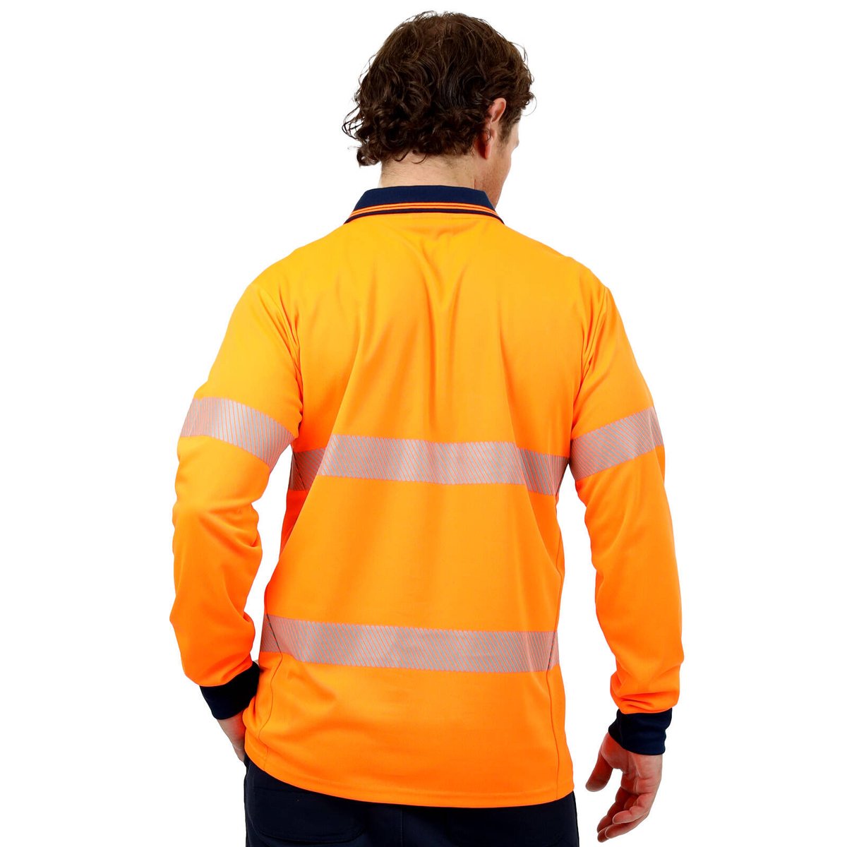 Citeco Orange Hi Vis Long Sleeve Polo - Men's Reflective Polyester, X-Large