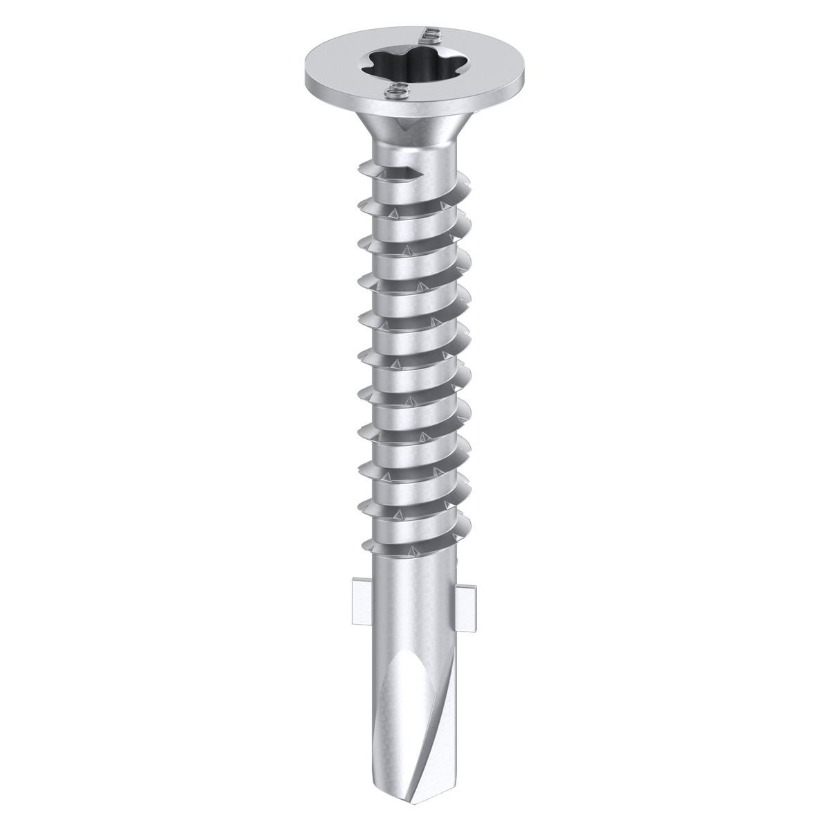Bremick 14g x 50mm Bugle Head Metal Screw, Carbon Steel B8 Coating, T40 Drive Winged Drill Point - 100 Box