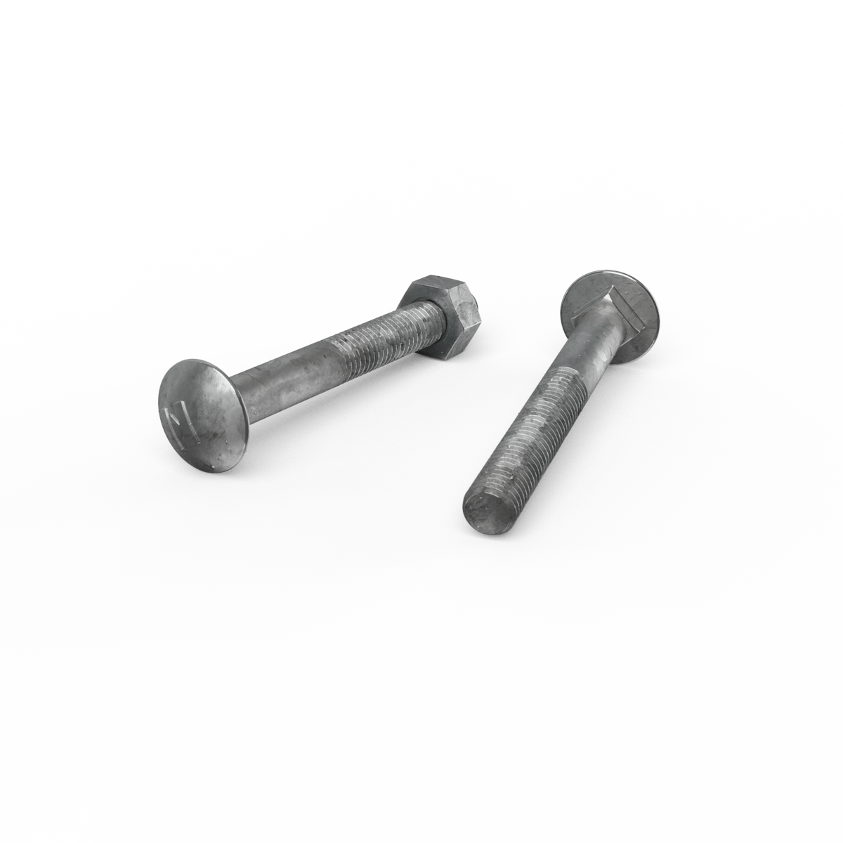 ZENITH M8 x 70mm Hot Dip Galvanised Cup Head Bolts & Nuts - 25 Pack, 4.6 Grade Steel