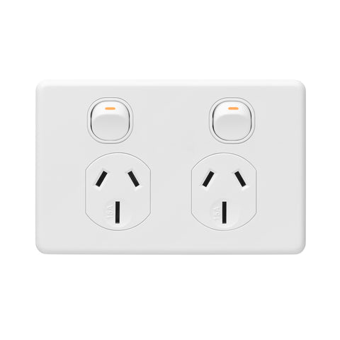DETA X6 15 Amp Double Power Point White Polycarbonate 250V Heavy Duty