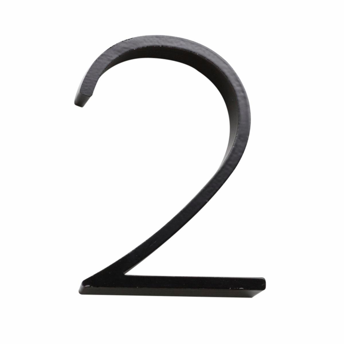 Sandleford Slimline House Number 2 120mm Black Steel, Powder Coated Weather Resistant