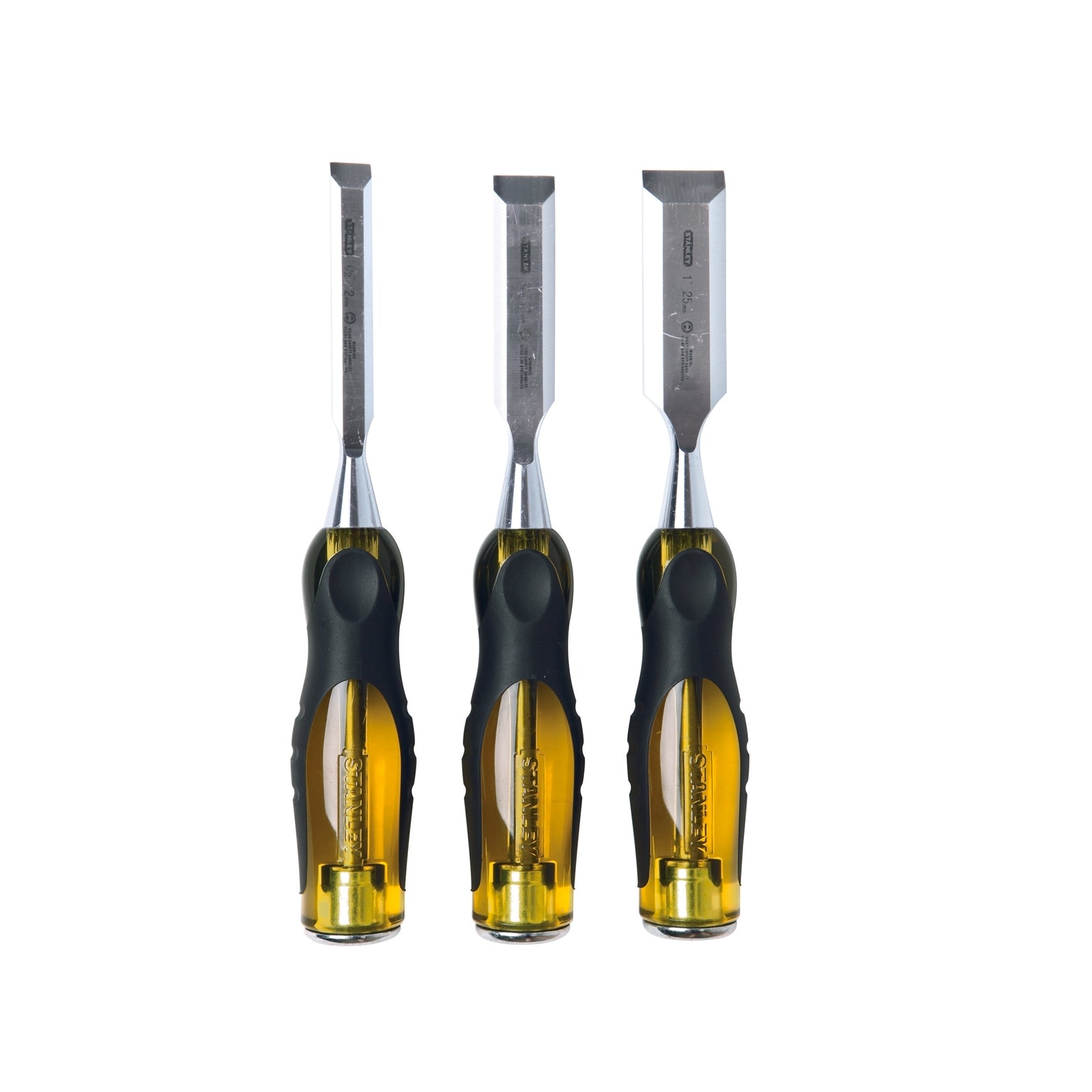 Stanley FatMax 3 Piece Butt Chisel Set, Chrome Alloy Steel with Steel Cap