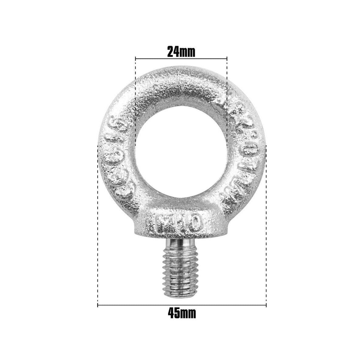 Pinnacle M10 Zinc Plated Eye Bolt 42x65x13mm Heavy Duty Steel - SuperSaverAU - view 2