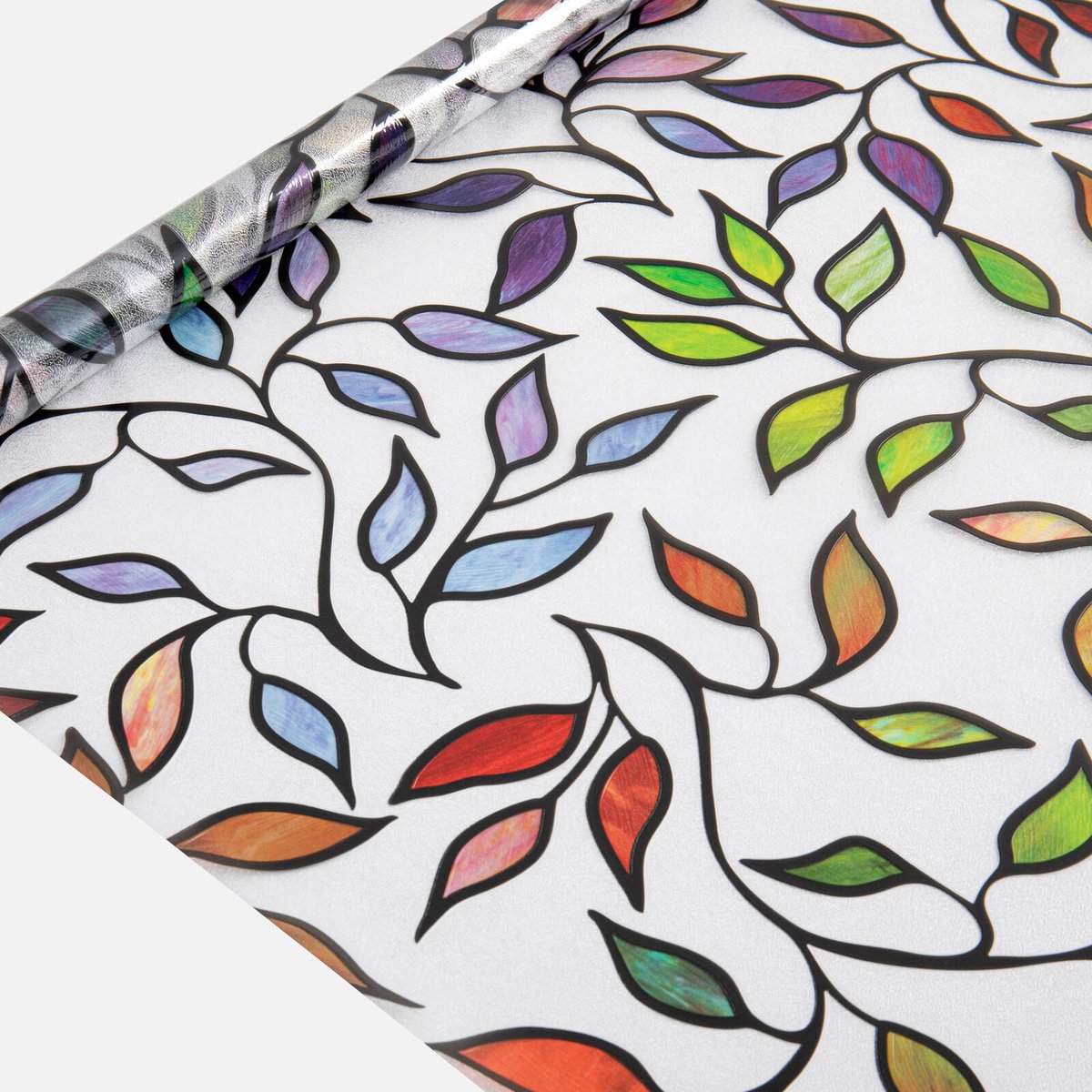 Pillar 0.9 x 2m Leaves Static Window Film, Adhesive-Free