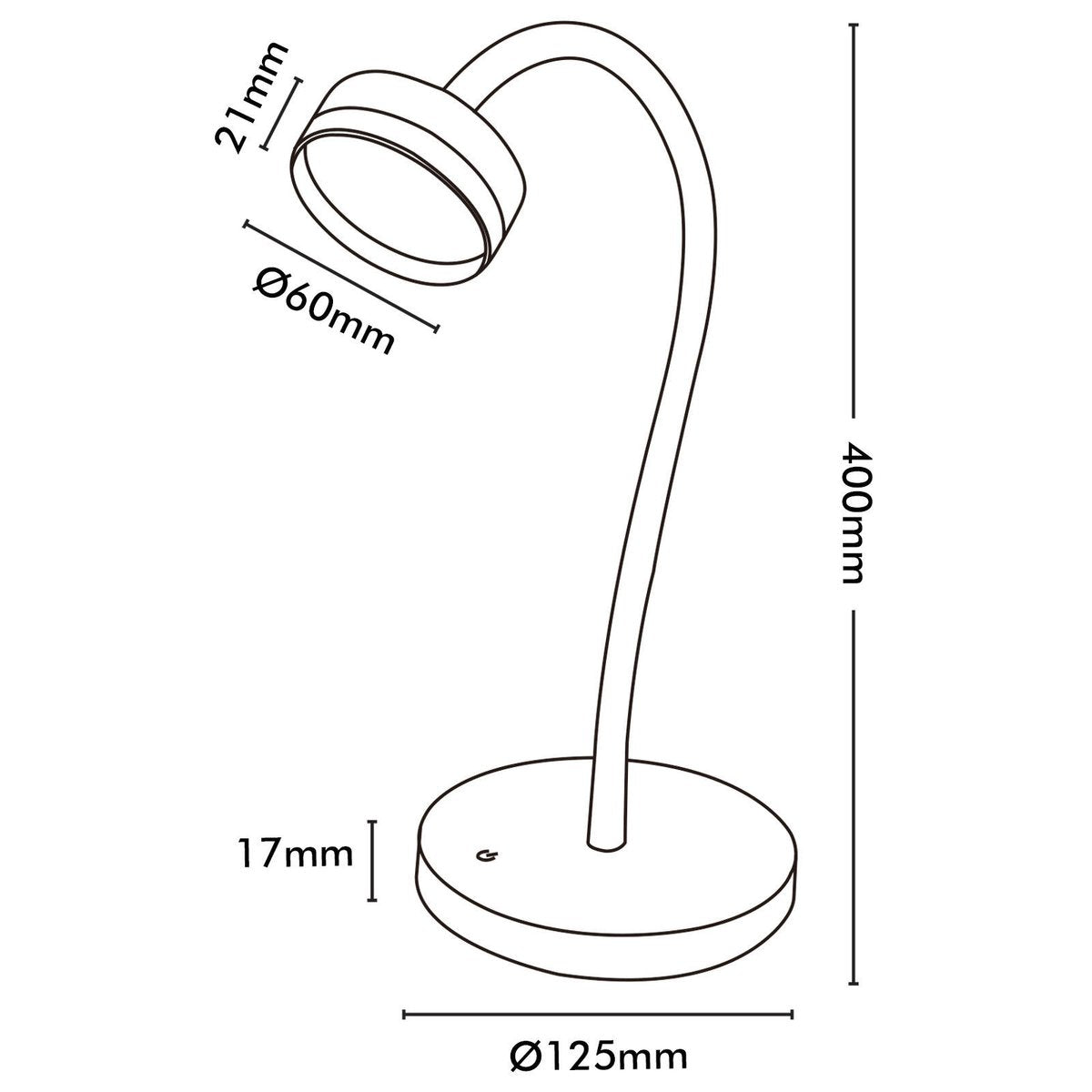 Brilliant Jerico 3W Black LED Desk Lamp with Touch Switch & Adjustable Head 20873/06