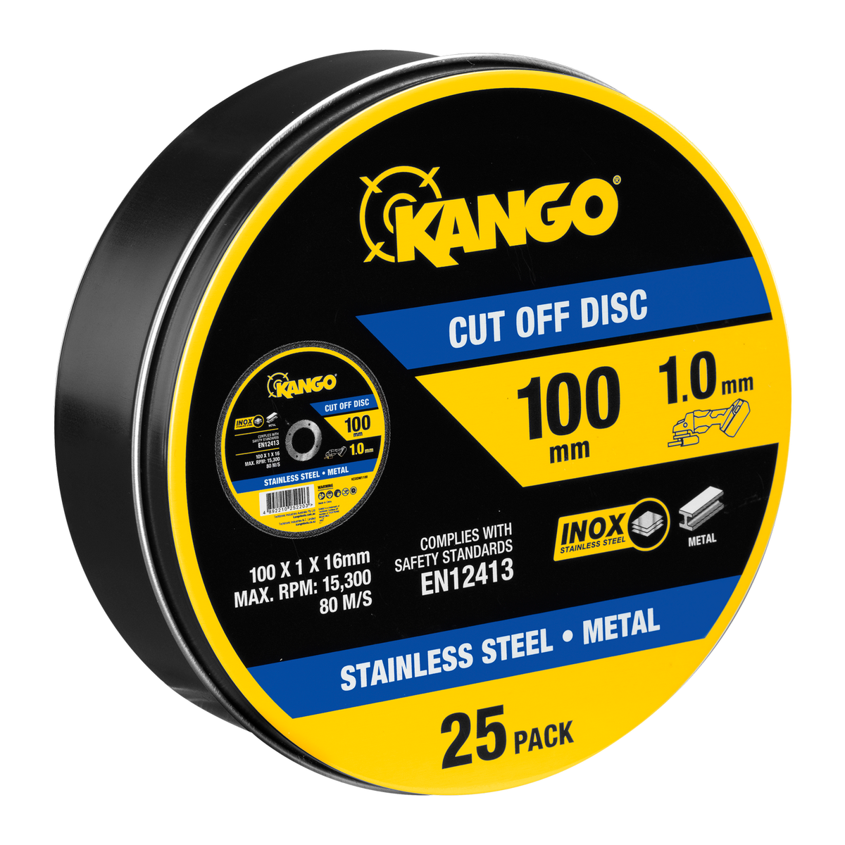Kango Metal Cut Off Discs - Pack of 25 - 100mm - Inox-Free - Durable - SuperSaverAU - view 1