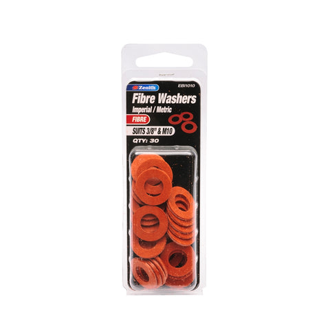 Zenith 3/8" and M10 Round Fibre Washer - 30 Pack