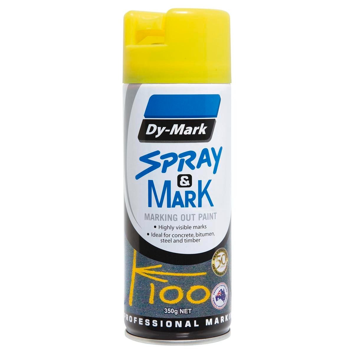 Dy-Mark Fluoro Yellow Spray Paint 350g Toluene-Free High Opacity - SuperSaverAU - view 1