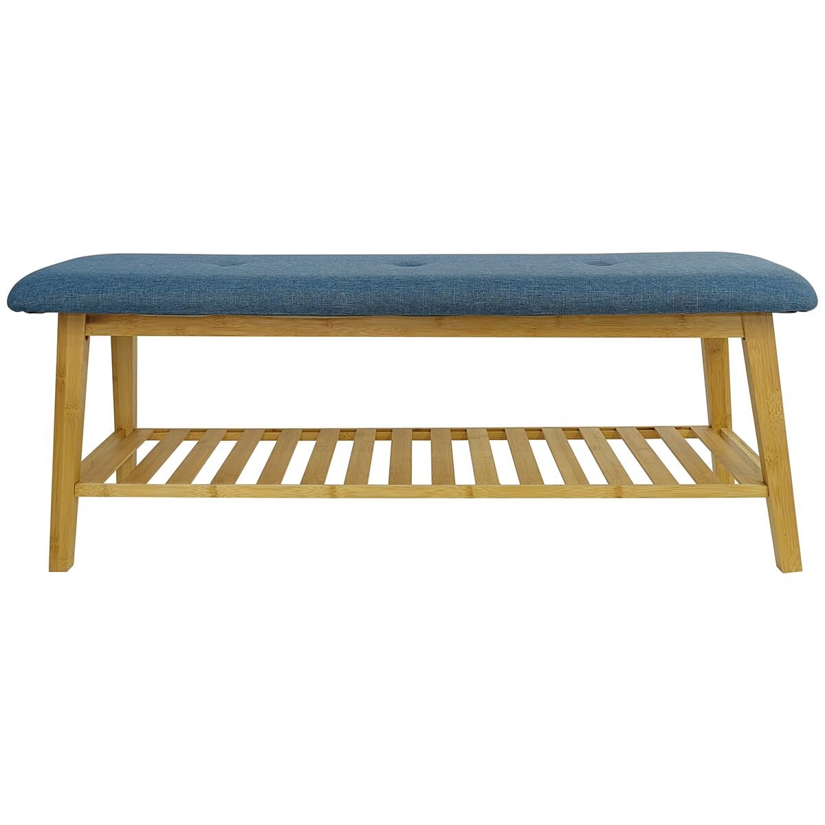 L.T. Williams Bamboo shoe bench large - 100kg load capacity, padded seat, ventilated shelf - 9900-LT