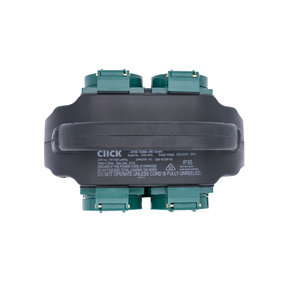Click 4 Outlet Garden Socket with Handle - 4 x 10A - IP55 Protection - 1.5m Cable - SuperSaverAU - view 2