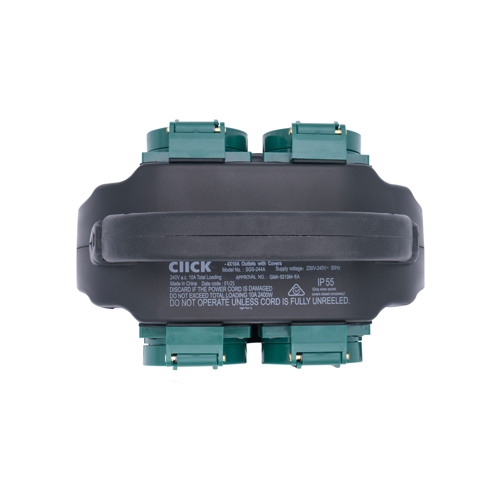 Click 4 Outlet Garden Socket with Carry Handle 10A 240V SGS-244A