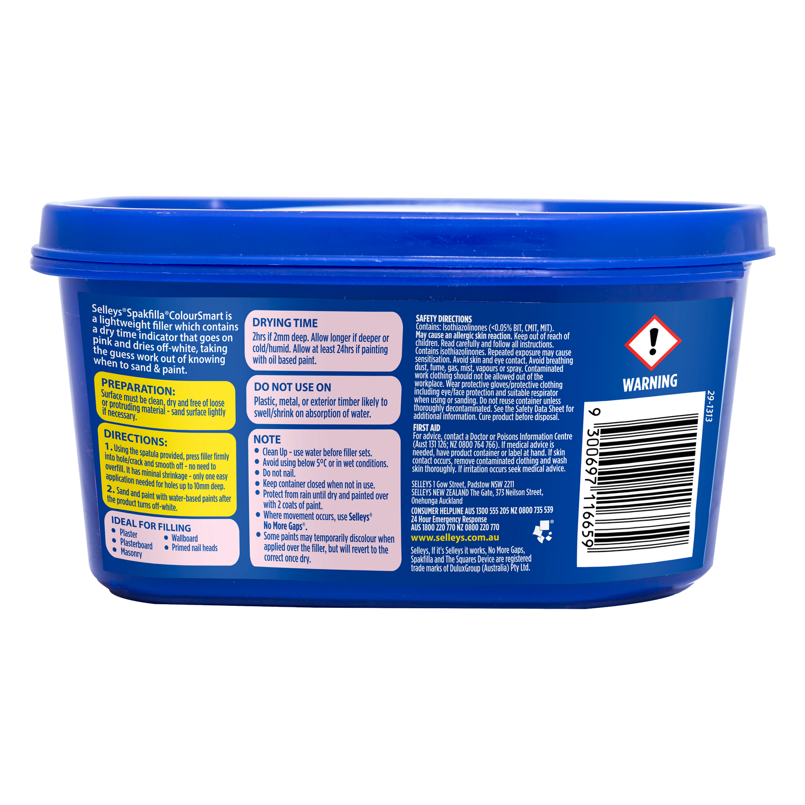 Selleys Spakfilla Colour Smart 180g White Gap Filler - Paintable & Sandable