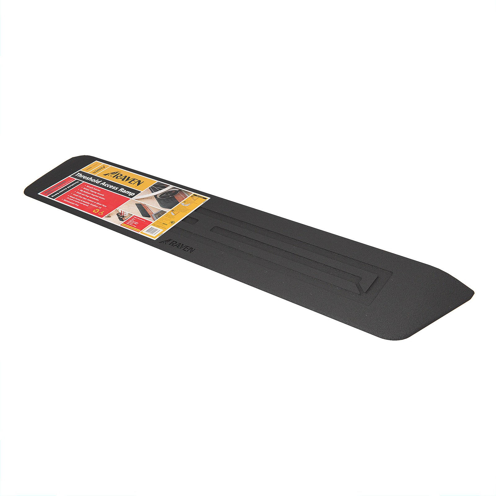 Raven 1010mm Threshold Ramp TR025, Non-Slip Recycled Rubber, Indoor/Outdoor, Black
