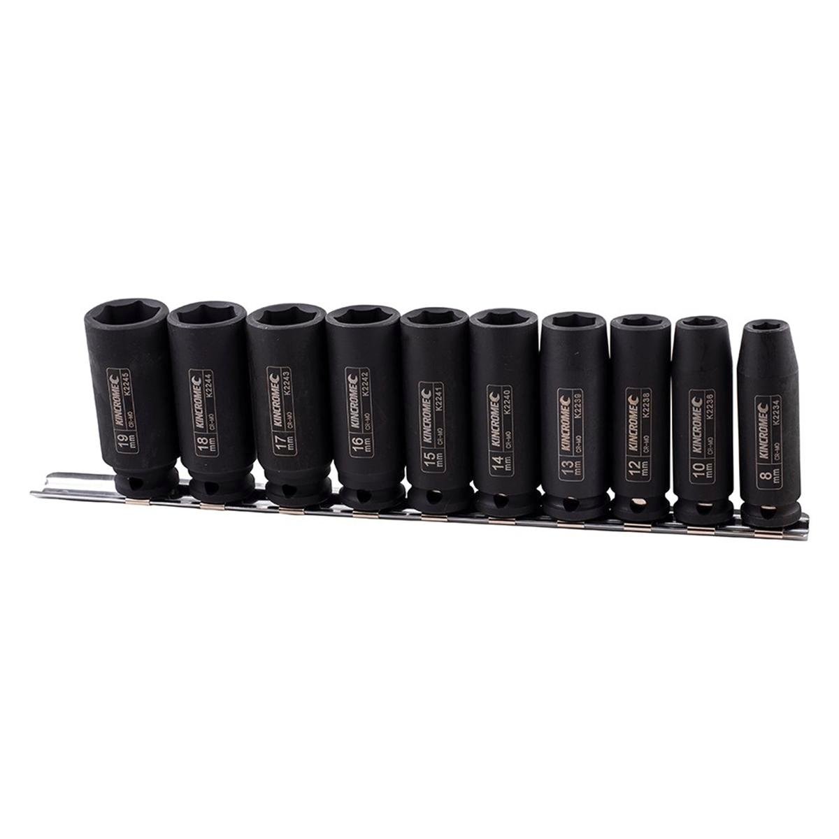 Kincrome 10 Piece 3/8" Drive Metric Deep Socket Set 8-19mm 6-Point
