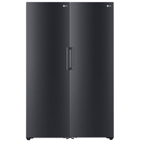 LG 710L pigeon pair - 386L fridge and 324L freezer - matte black - twist ice maker - GP-FR386PPMBL