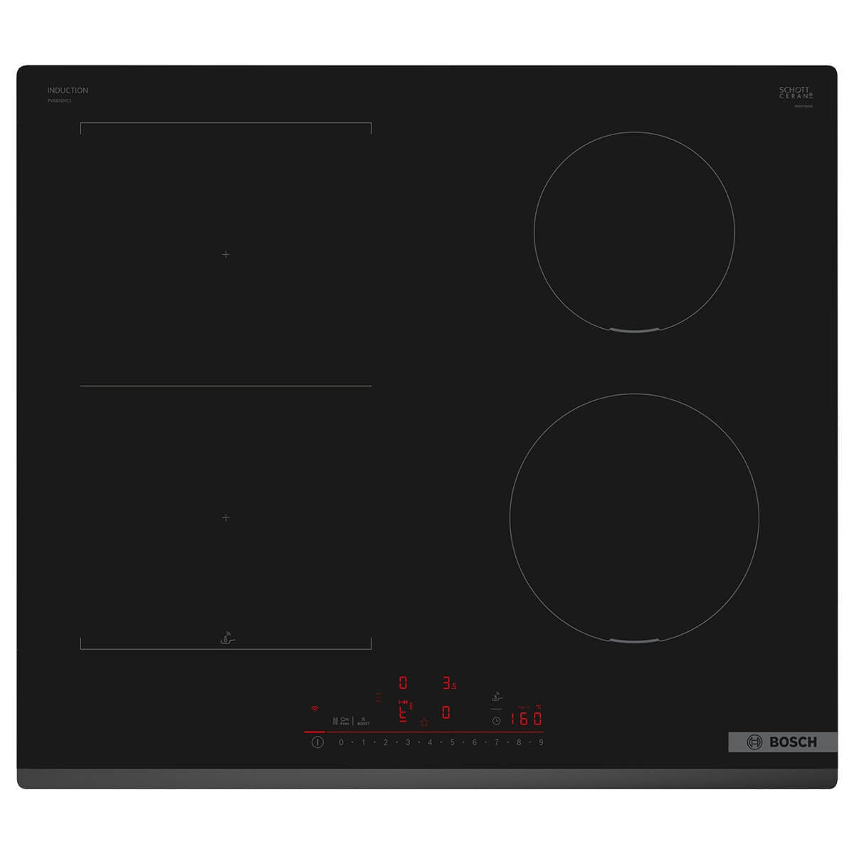 Bosch 60cm Series 6 induction cooktop - CombiZone, PerfectFry Plus, Power Boost, Home Connect - PVS631HC1H