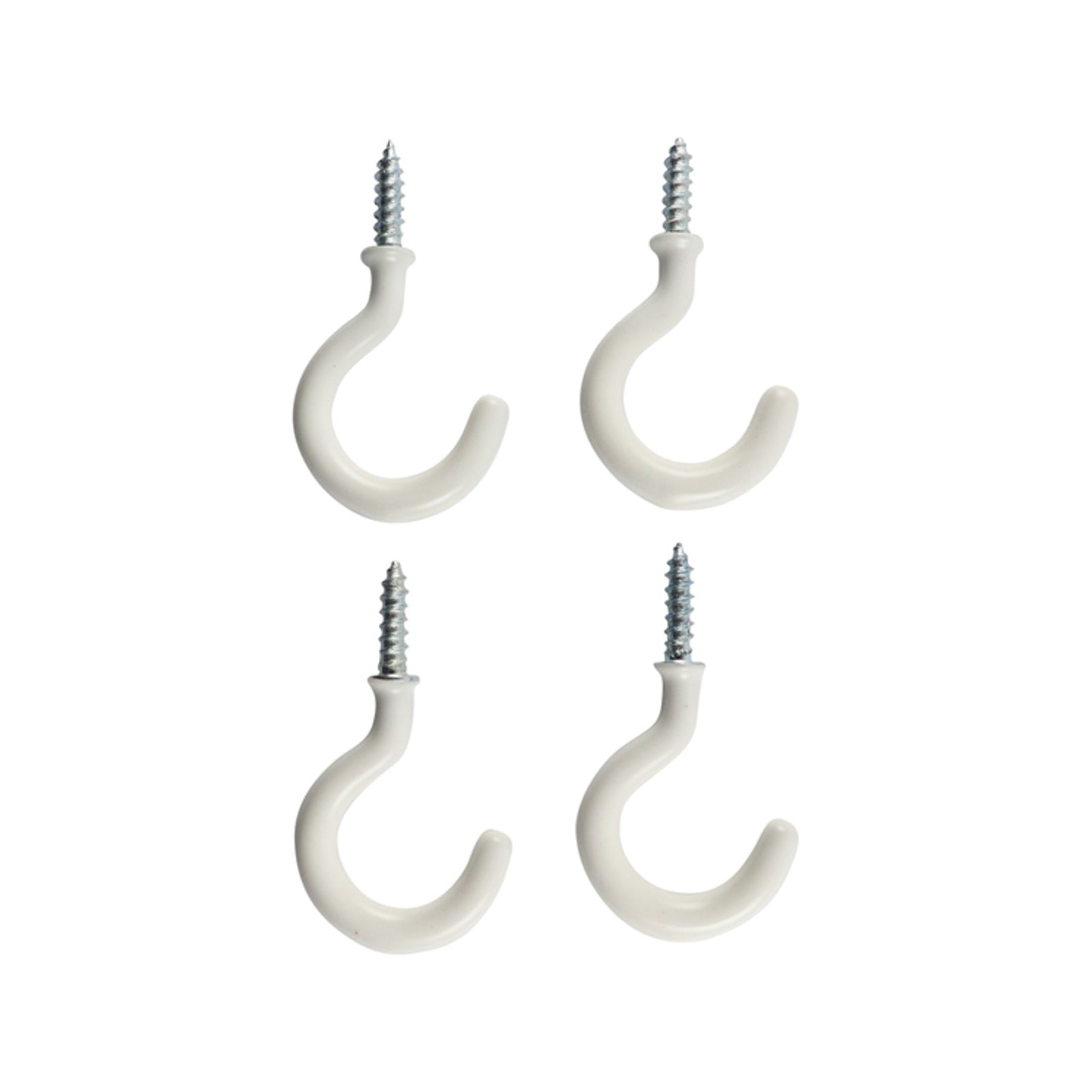 Everhang White PVC Cup Hook 17mm 5kg - 4 Pack