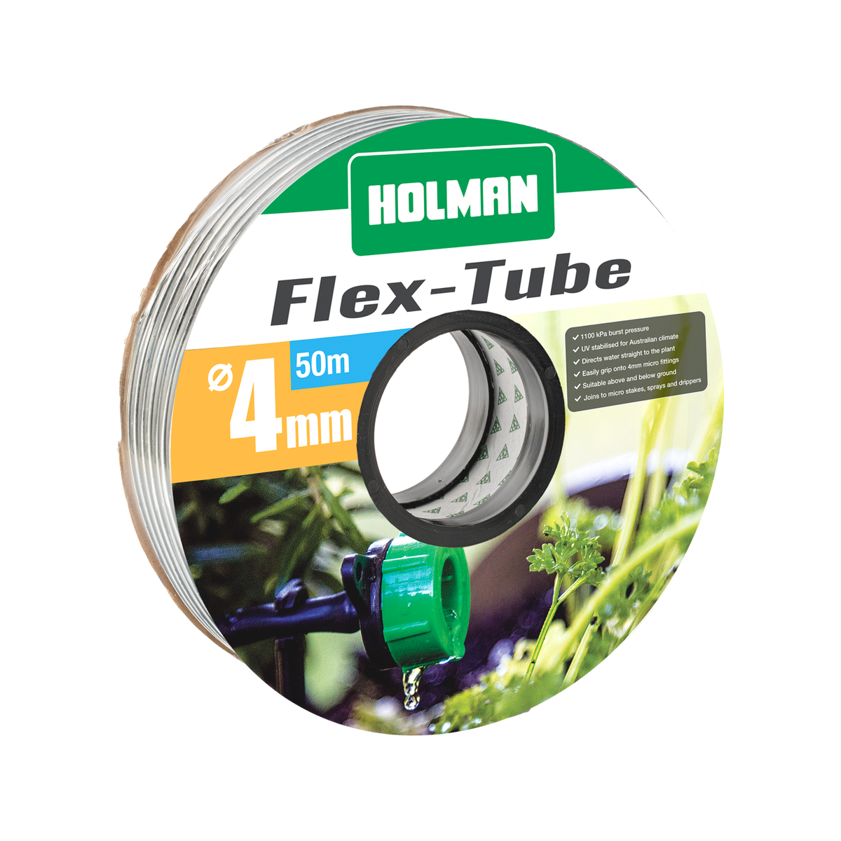 Holman 4mm x 50m Flexible PVC Drip Tube Spool - Black