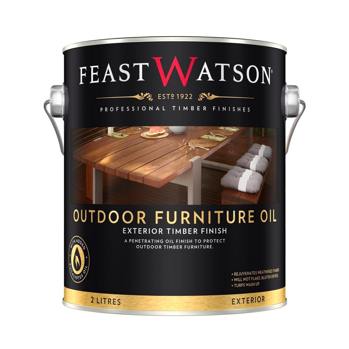 Feast Watson 2L Clear Solvent Based Outdoor Furniture Oil Waterproof