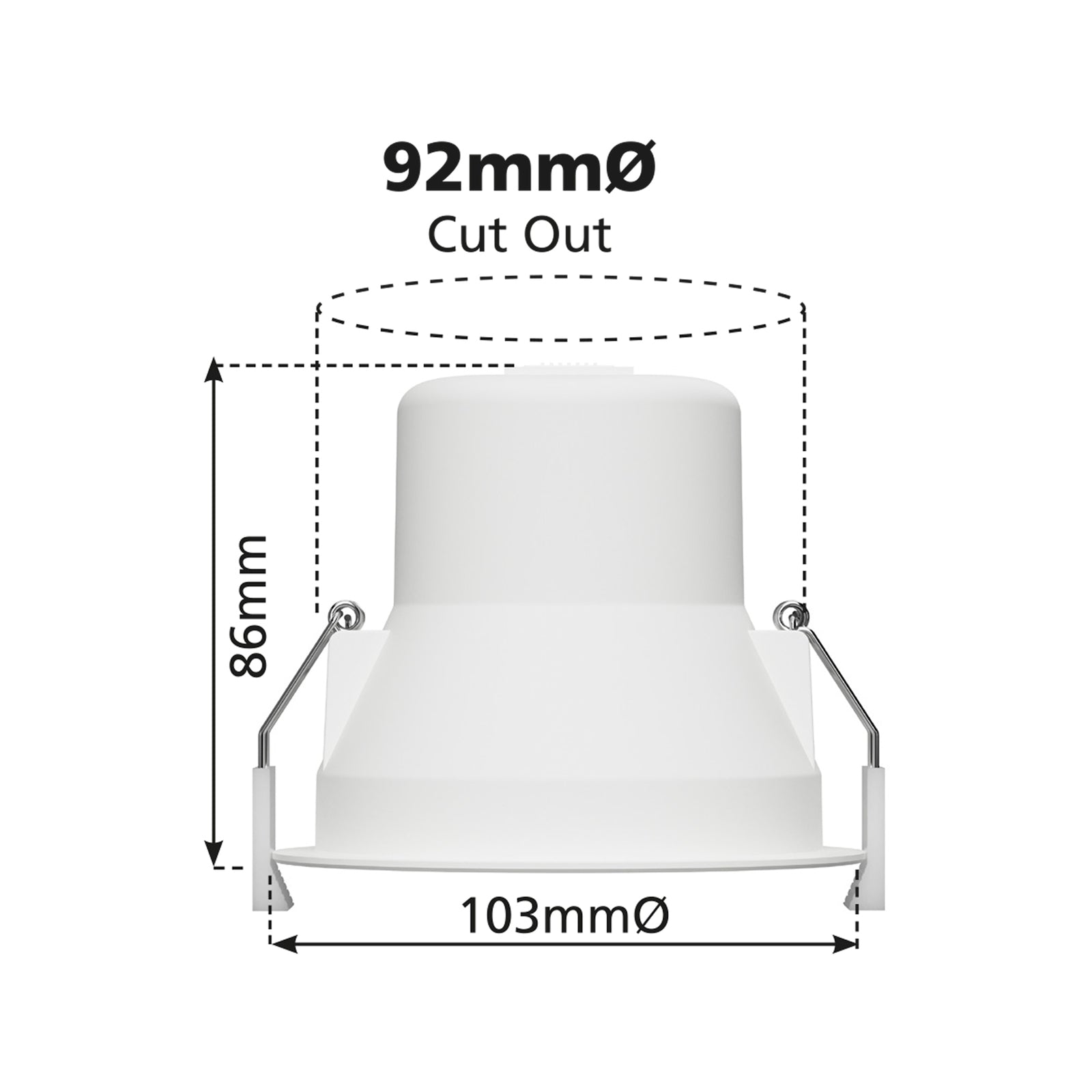 DETA 8W White IP44 Tri-Colour Dimmable Anti-Glare LED Downlight DET702W