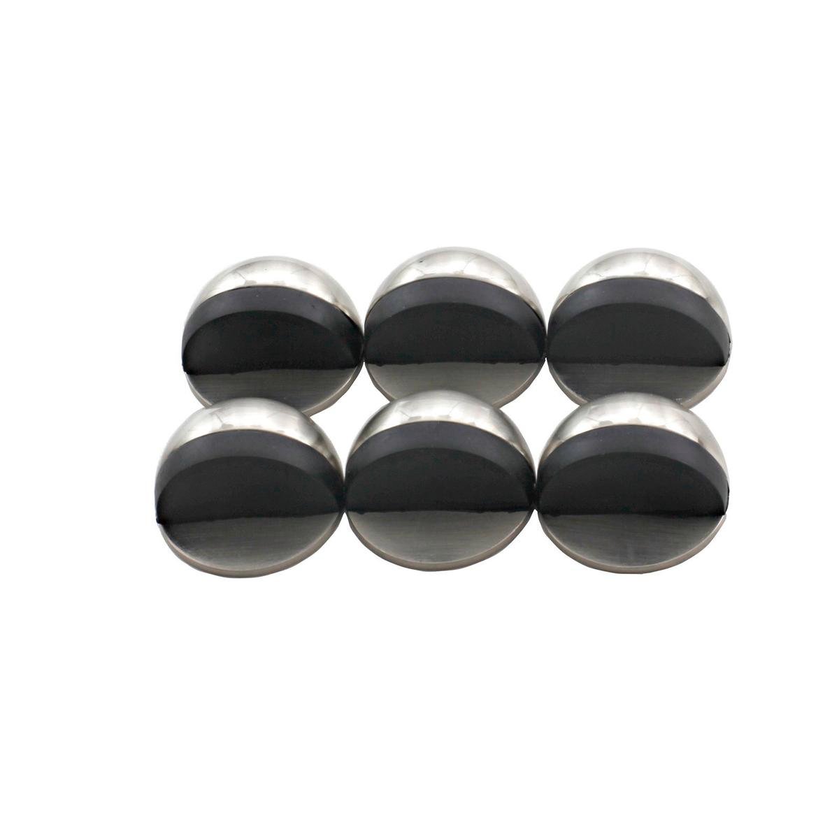 Syneco 6 Piece Brushed Nickel Zinc Alloy Half Moon Door Stop Set