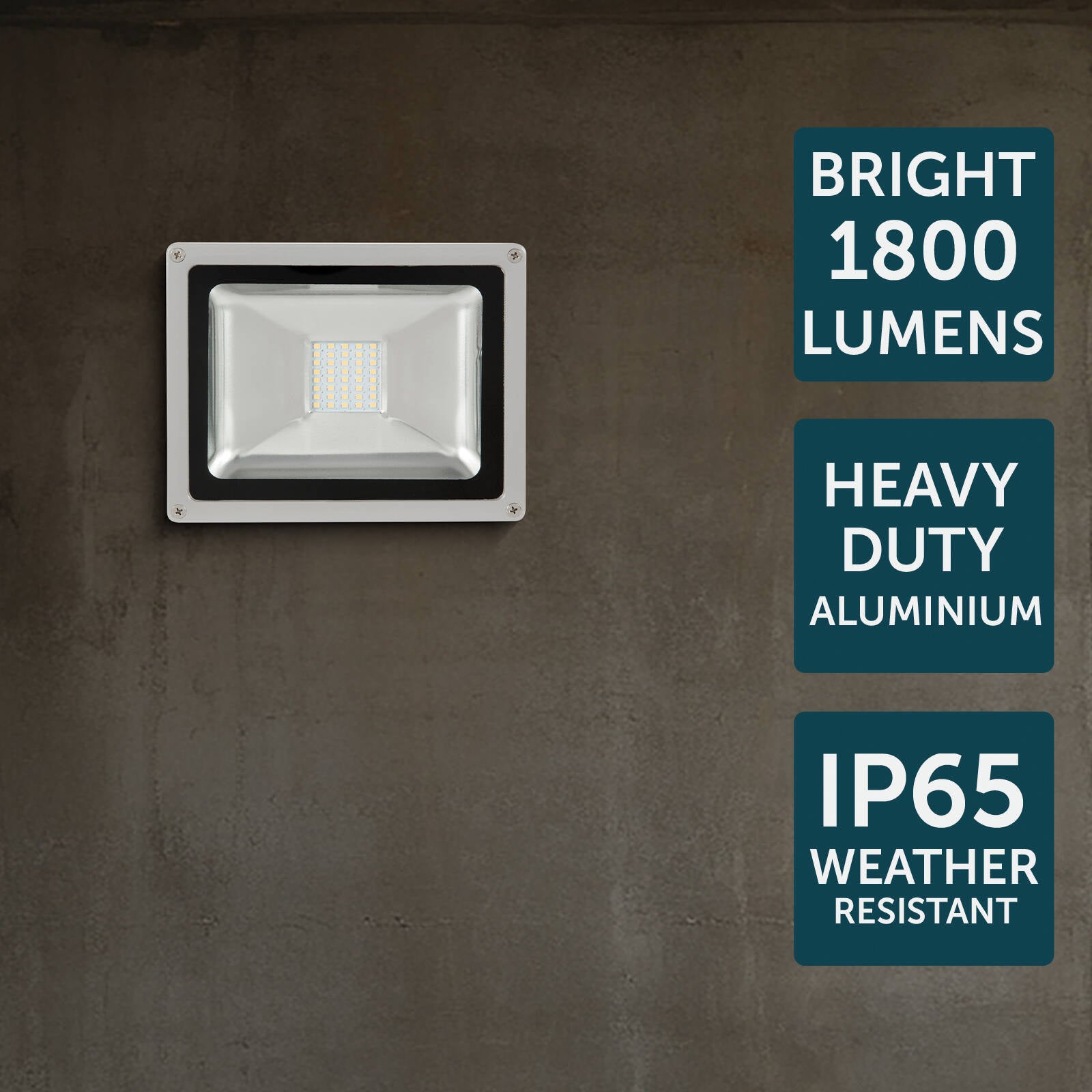 Brilliant Ranger III 20W LED Flood Light Weather-Resistant Outdoor Grey 20862/08