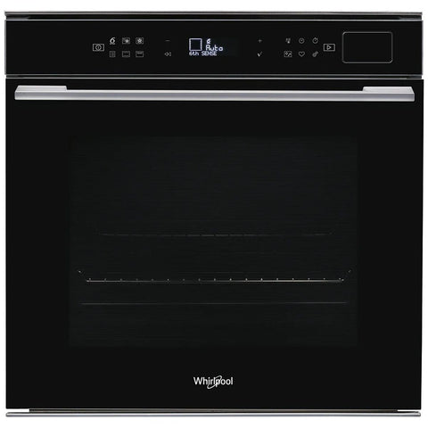 Whirlpool 60cm Pyrolytic Oven with SteamSense - 73L Gross, 6th Sense, Ready2Cook, Black - W7OSPBLAUS