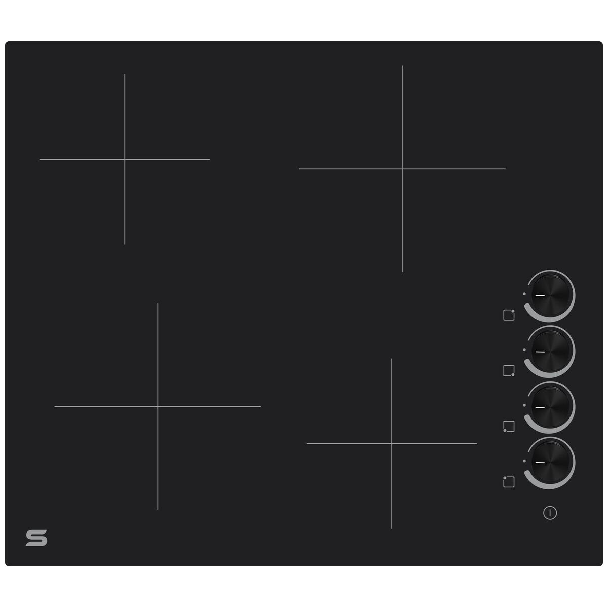 Seiki 60cm ceramic cooktop - 4 zones, 15 power levels, residual heat indicator, black - SC-6000AUECT