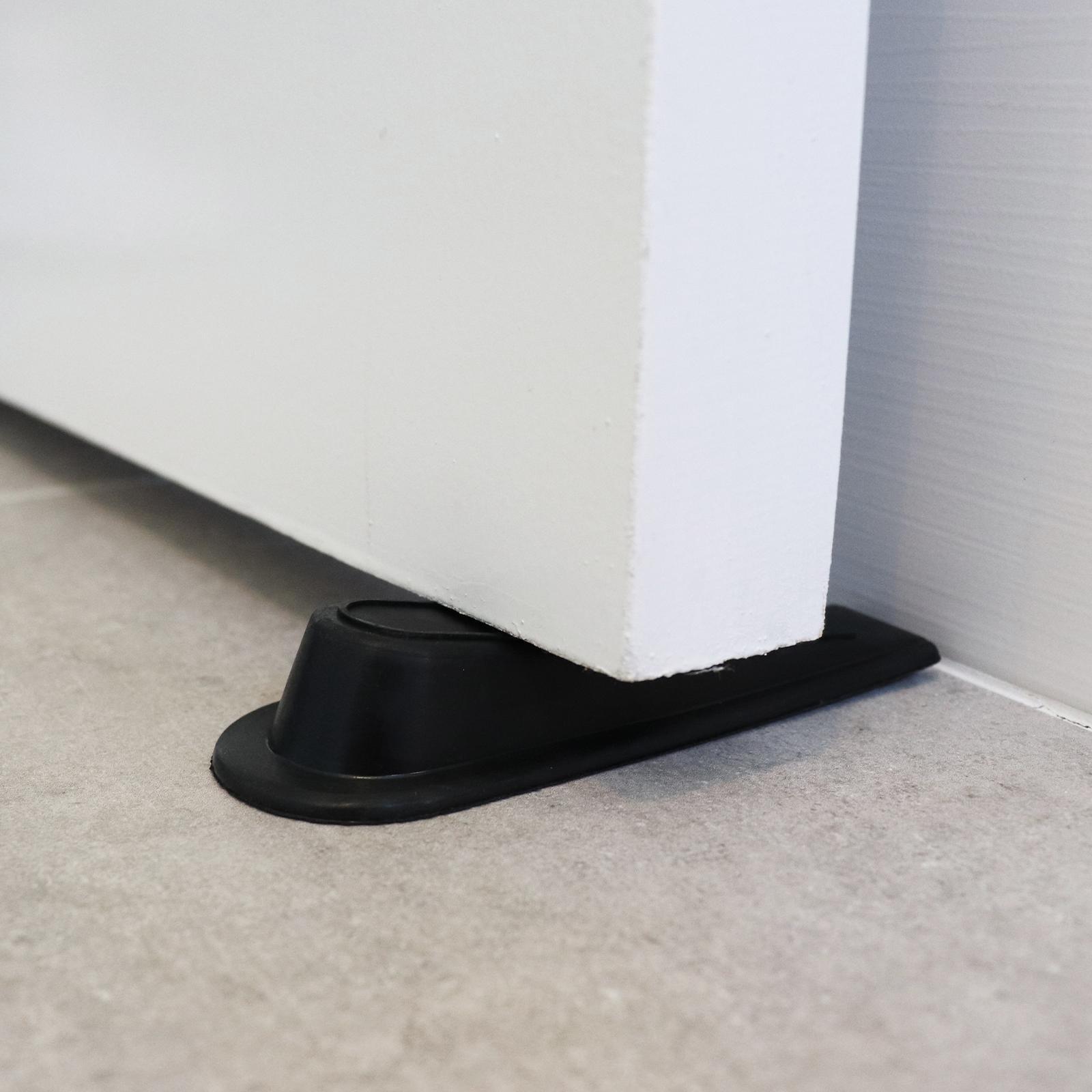 Adoored Large Black Rubber Door Wedge - Weather Resistant