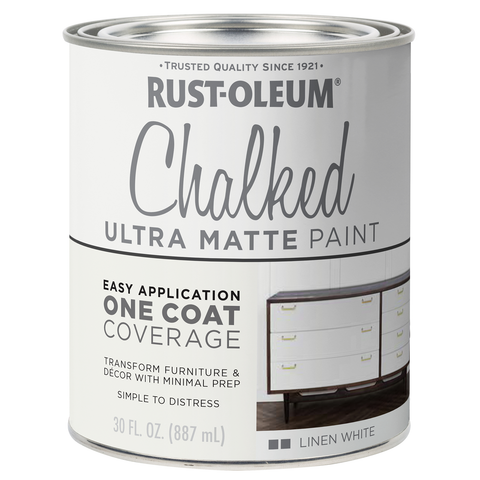 Rust-Oleum Chalked Ultra Matt Paint Linen White 887ml - One-Coat Furniture Paint