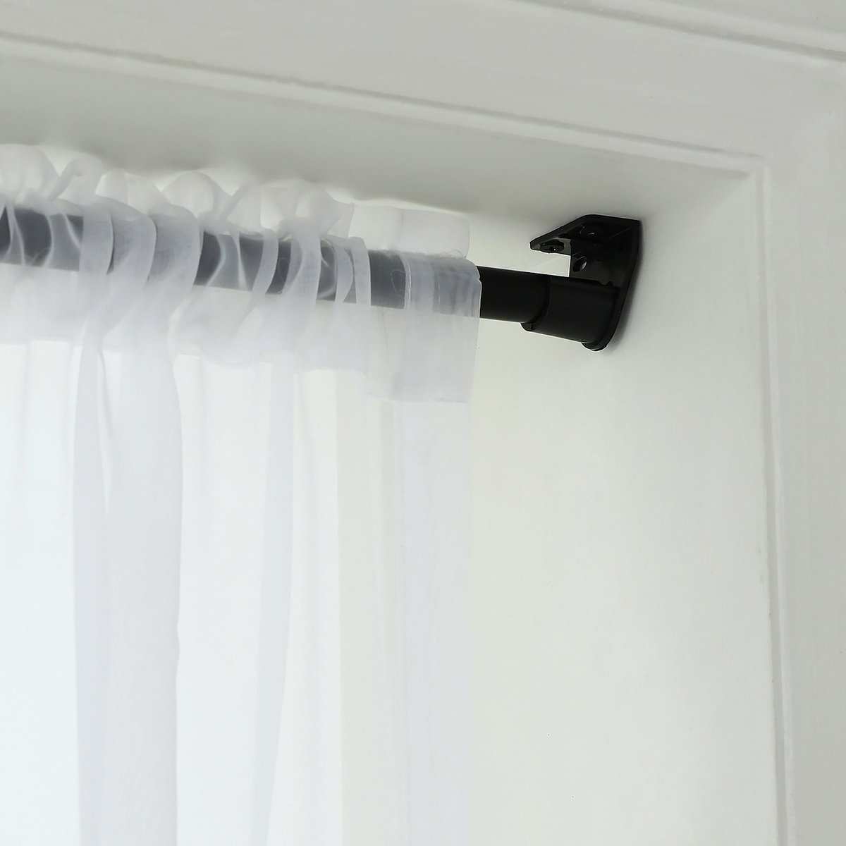 Windoware 16mm Black Curtain Rod Muslin Bracket - 2 Pack