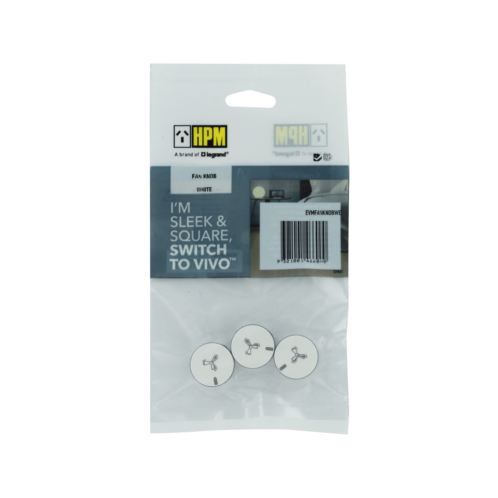HPM VIVO Fan Controller Knob White Indoor - 3 Pack