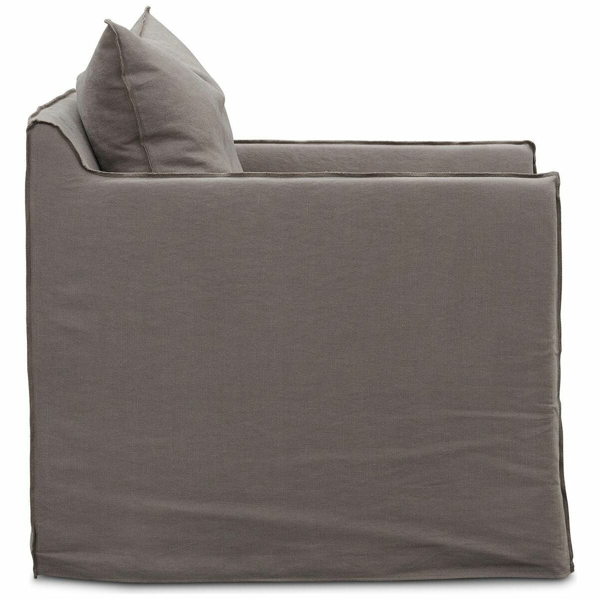 Kalona Kauai Armchair - Coal Cotton-Linen Cloth, Eucalyptus Frame, Removable Covers - WS-203-04-COAL-01
