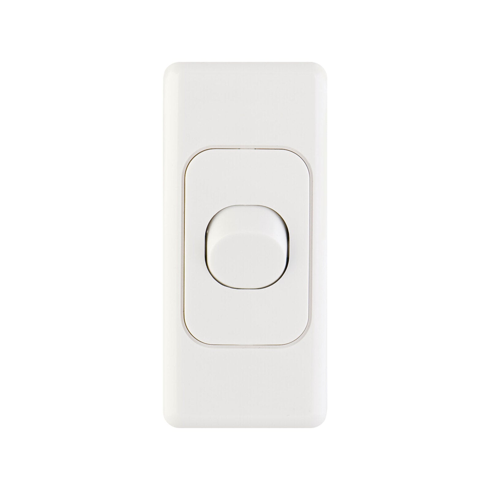 DETA Single Architrave Switch - White Polycarbonate Vertical 10A 240V