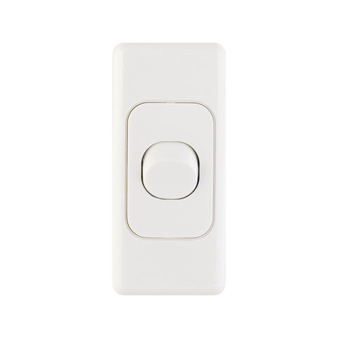 DETA Single Architrave Switch - White Polycarbonate Vertical 10A 240V