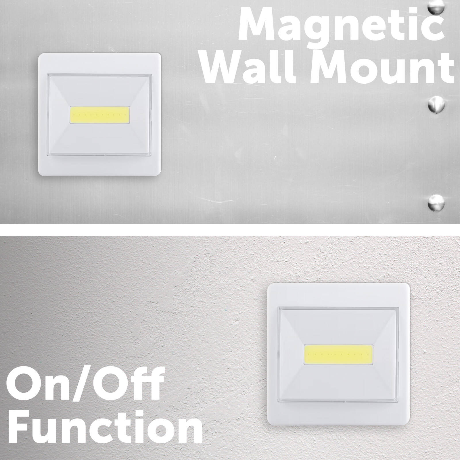 Click LED Light Switch - White Battery Powered AWSL1