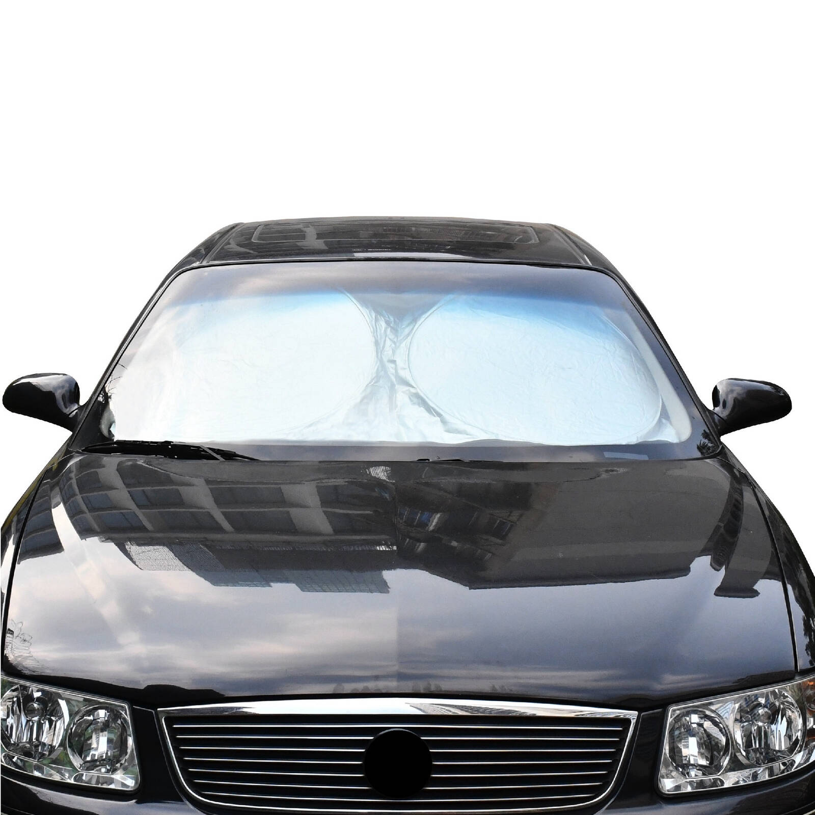 All Set Foldable Car Sunshade 1500 x 700mm Silver - Polyester UV Protection