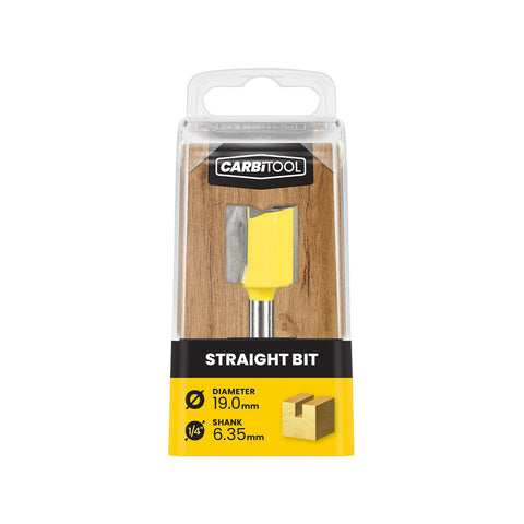 Carbitool 19.0mm TCT Straight Router Bit, Double Flute